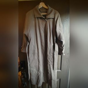 Vintage London Fog Gray Brown Side Button Trenchcoat with Belt Size 10P